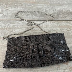 Style & Co. Black Snakeskin Clutch